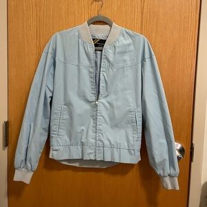 Vintage Outerwear From Sears Light Blue Nylon Bomber Jacket